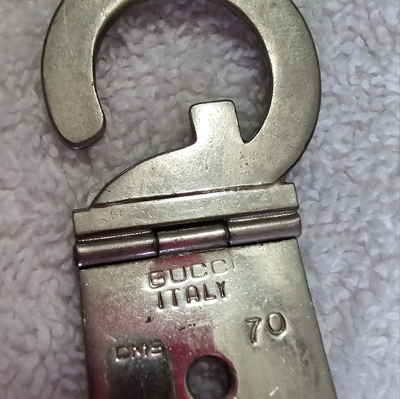 1970's VINTAGE GUCCI SILVER PLATE GG BELT - Picture 3 of 10
